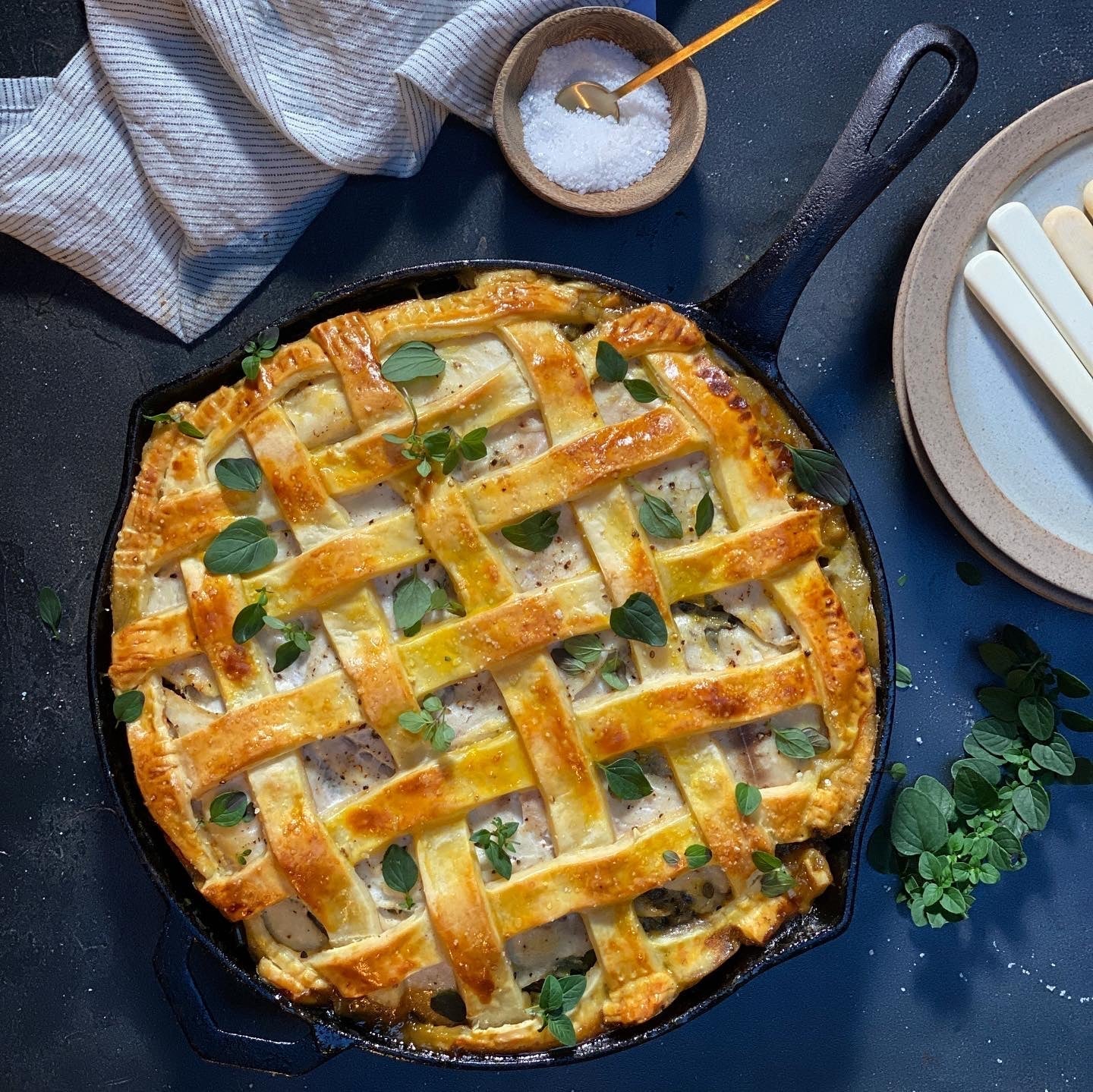Moana Pāua, Snapper, Horopito & Smoked Kūmara Pie