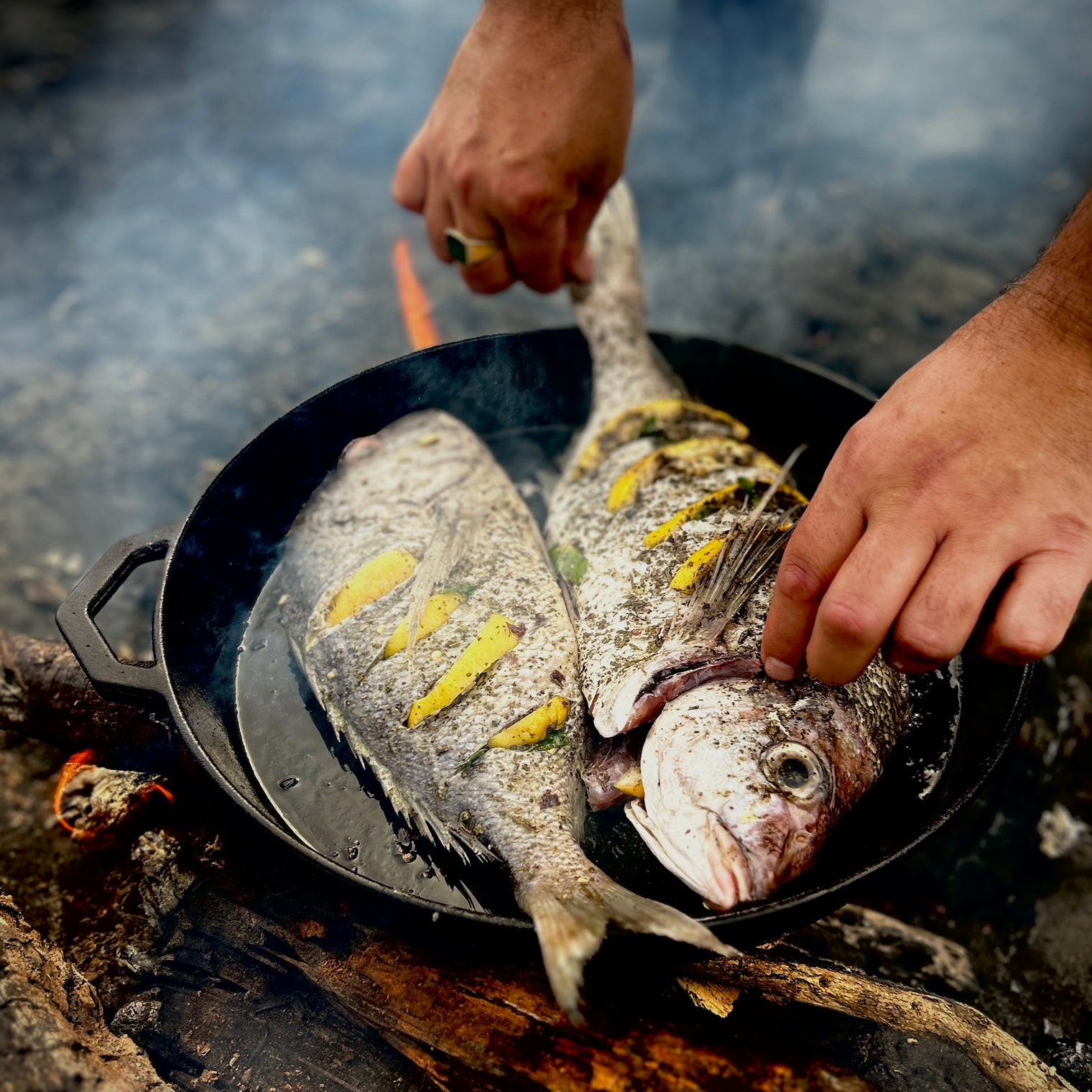 WHOLE FISH WITH BASIL & LEMON