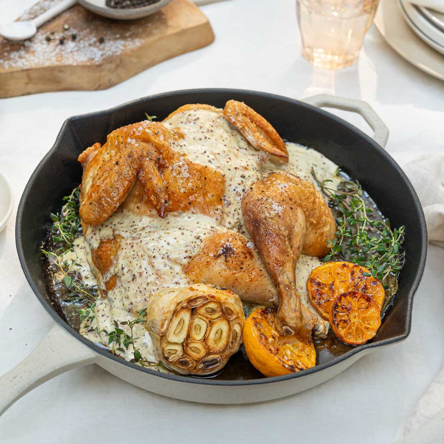 Chicken with Mustard Parmesan Sauce