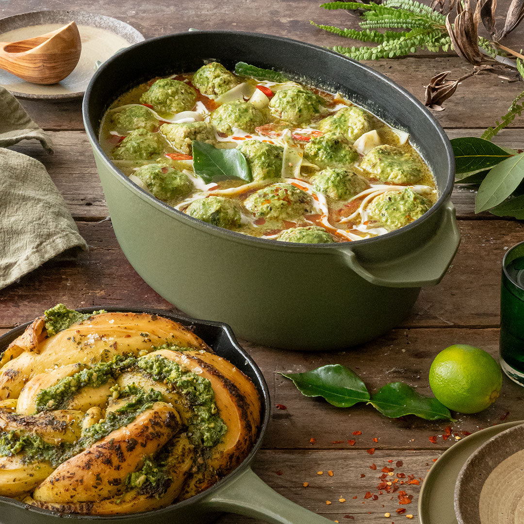 Thai Fishballs in a Green Coconut Broth