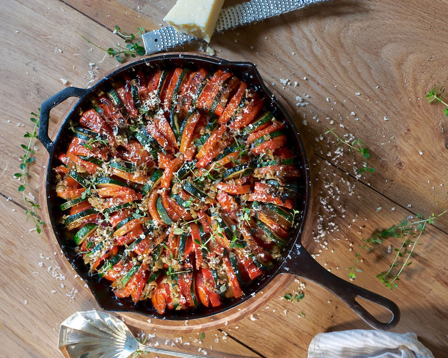 Christmas Zucchini, Pepper & Tomato Tian