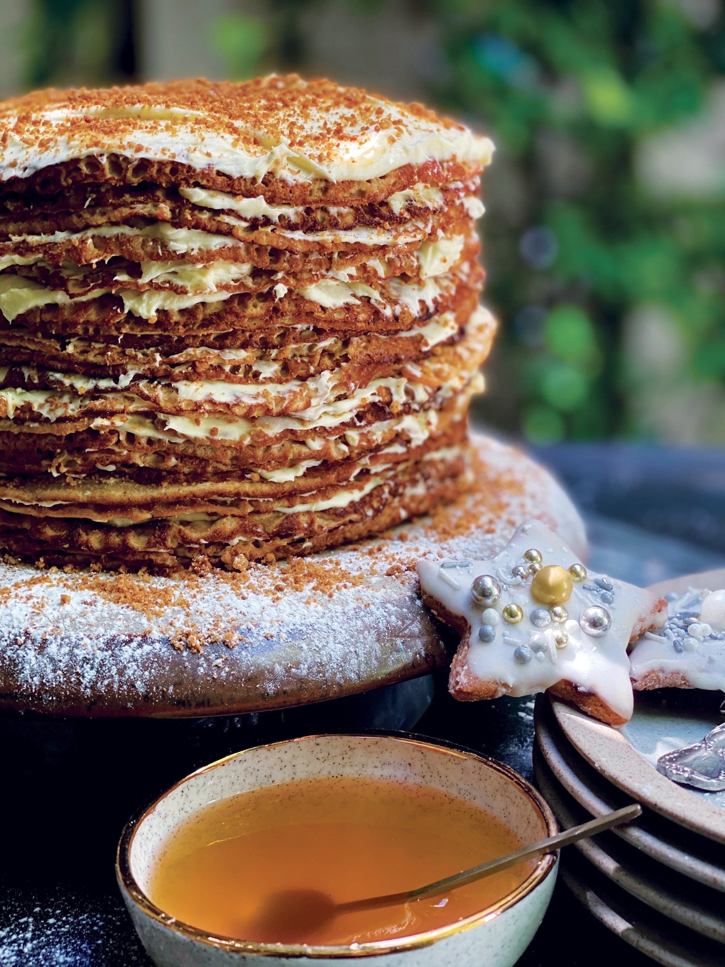 Spiced Gingernut Christmas Crepe Cake