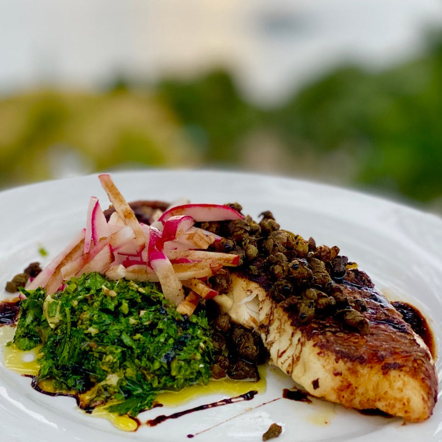 Skin-on Snapper with Crunchy Capers and Salsa Verde for the Adventurer in you!