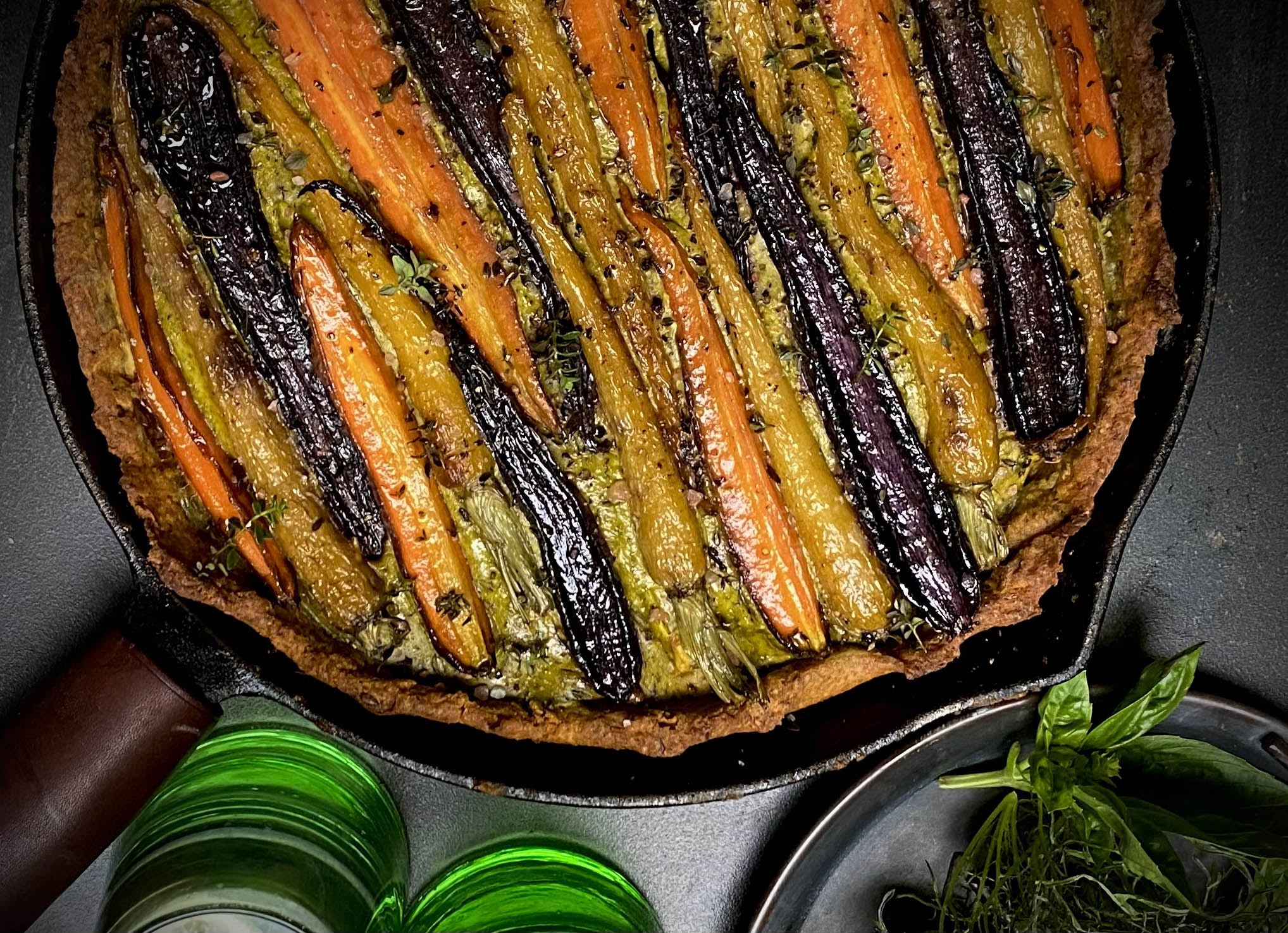 Ironclad Earth Day Organic Carrot and Tofu Cream Tart with Pumpkin and Sage Crust