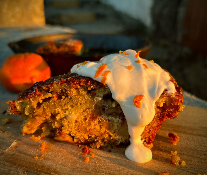 Olive Oil Apple & Walnut Cake