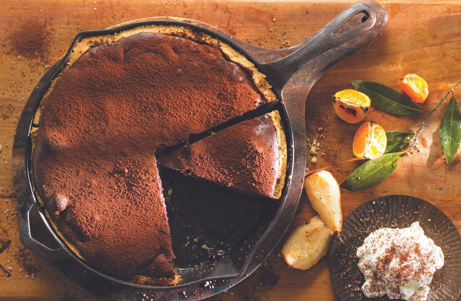 Pear, Mandarin & Chocolate Tart