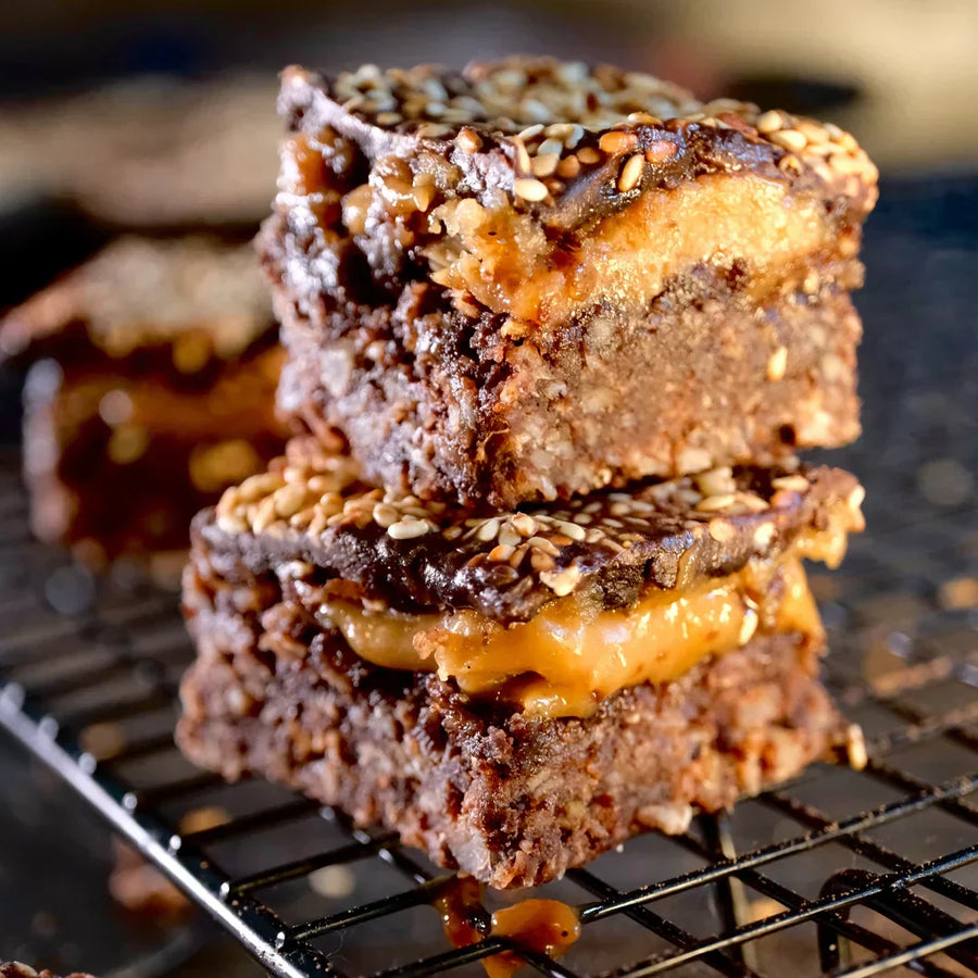 Salted Tahini Caramel Chocolate Brownie