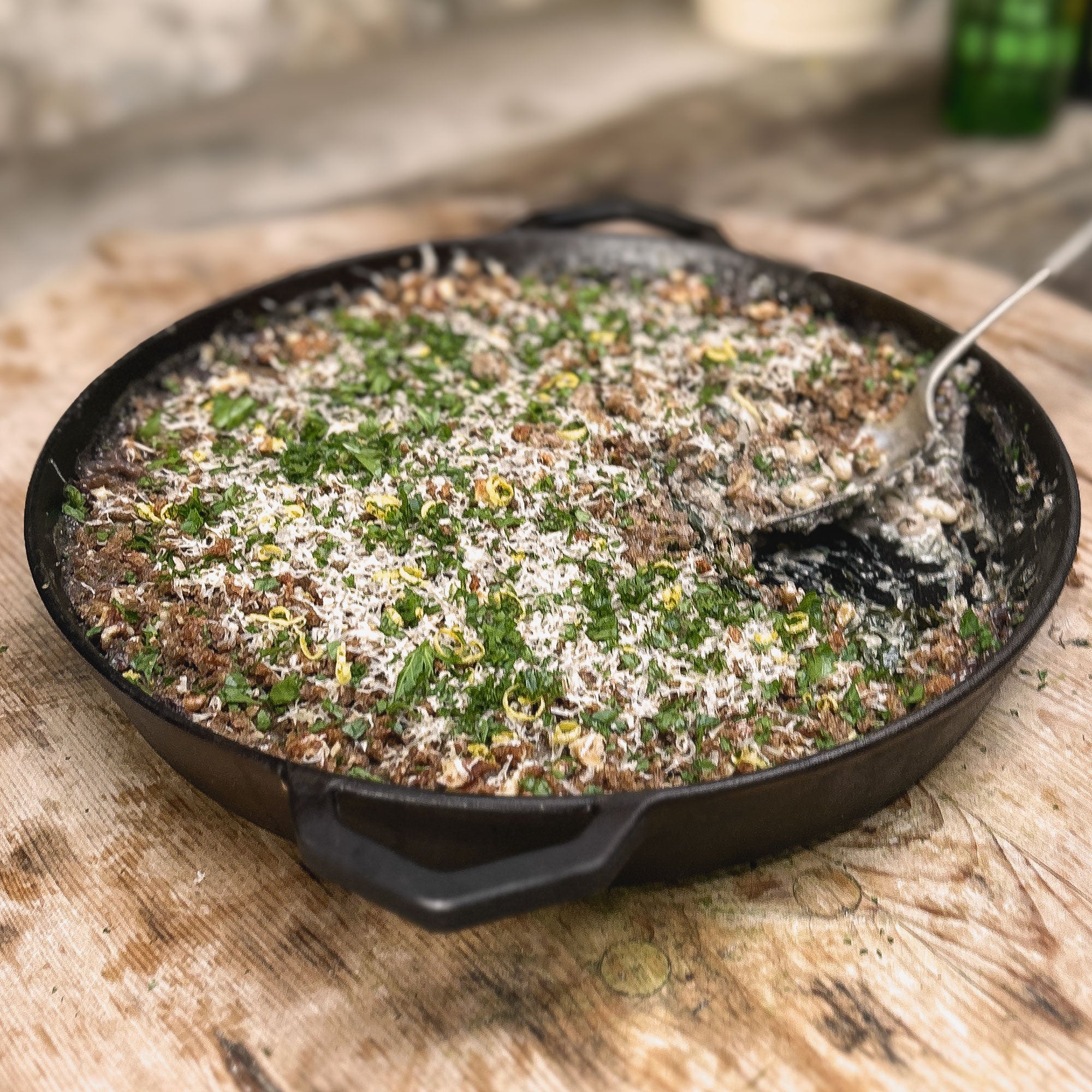 Grande Legacy Pan | 36cm Satin Enamel Cast Iron | Antique Black