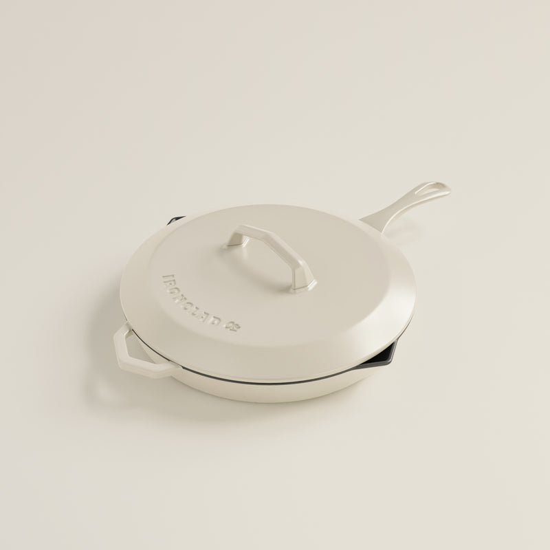Satin Enamel Cast Iron Pan & Lid