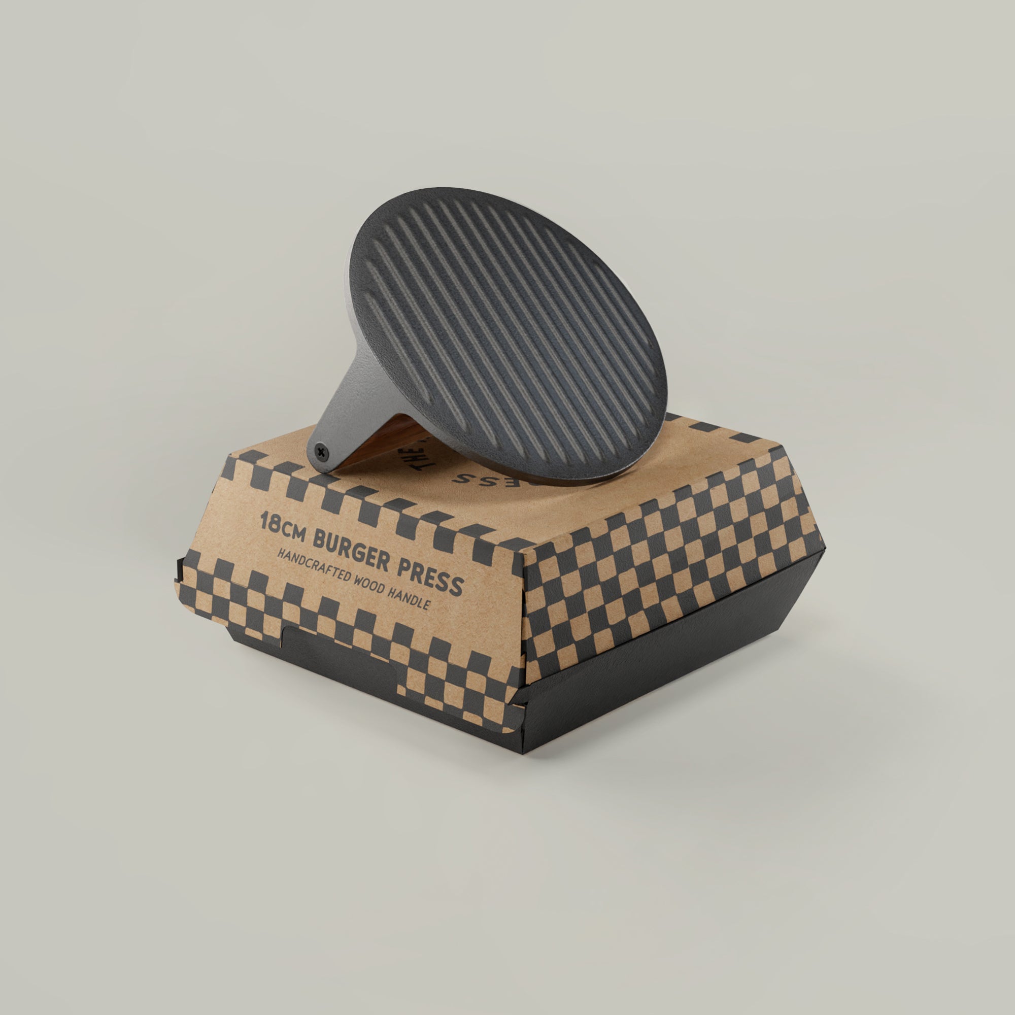 18cm Handcrafted Cast Iron Smash Burger Press