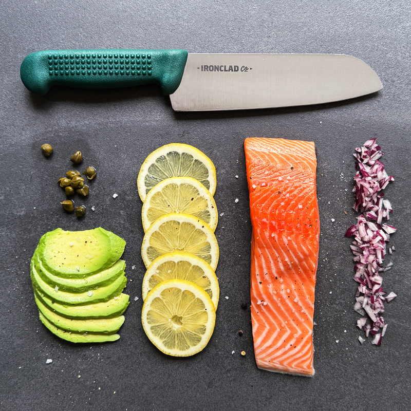 The Santoku Ghost Knife. Salvaged Ghost Net 18cm Santoku Knife