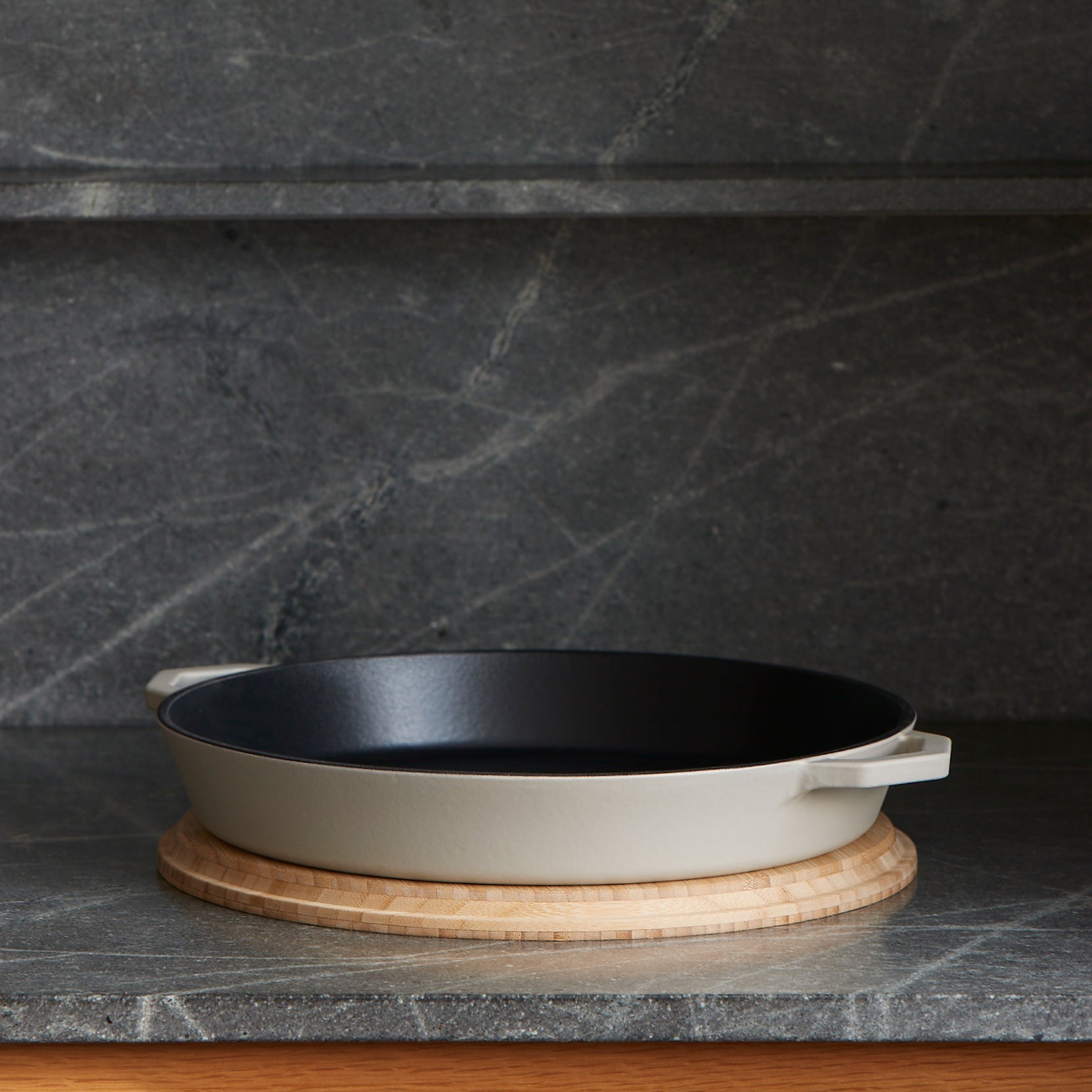 Satin Enamel Cast Iron Pan & Serving Lid