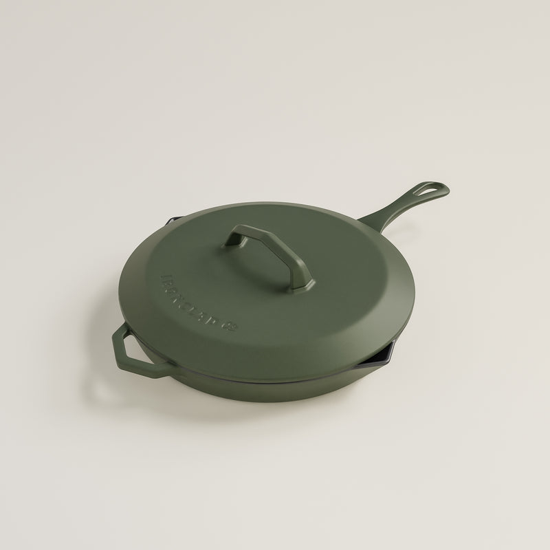28cm Olive Leaf Satin Enamel Legacy Pan & Lid