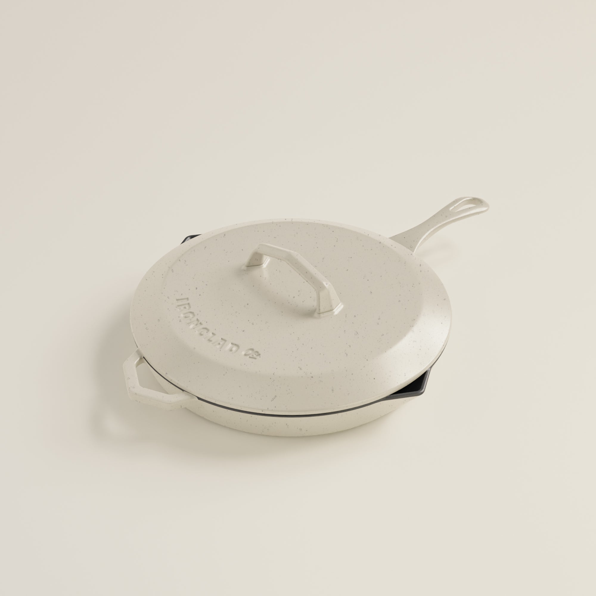 28cm Salt Stone Satin Enamel Legacy Pan & Lid