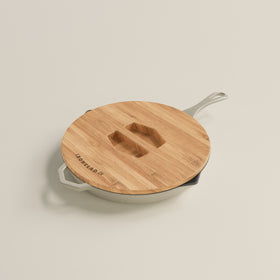 28cm Salt Stone Satin Enamel Legacy Pan & Serving Lid