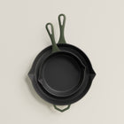 Olive Leaf Enamel Legacy Bundle 28cm and 20cm Cast Iron Pans