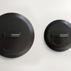 20cm & 28cm Antique Black Satin Enamel Lid Duo