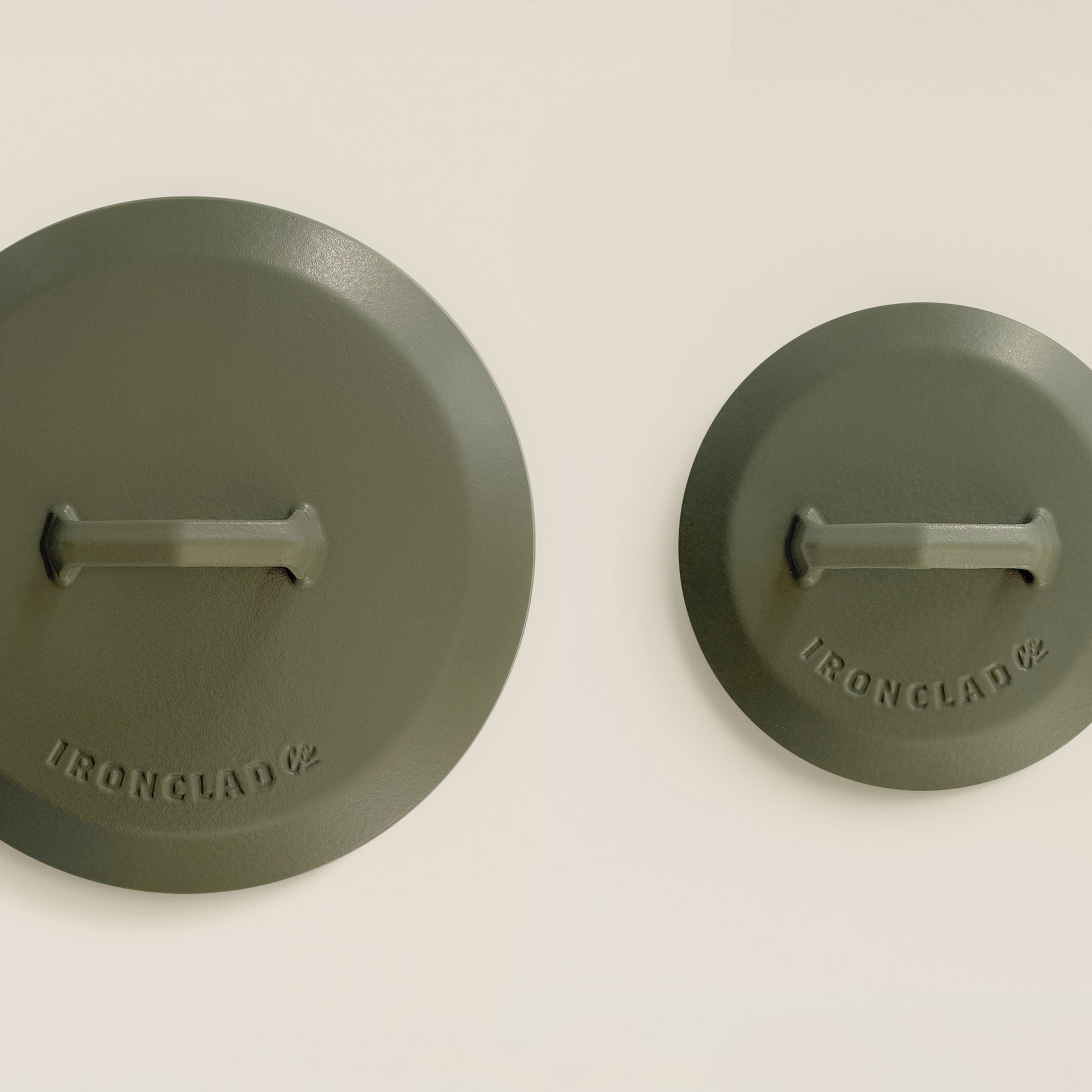 20cm & 28cm Olive Leaf Satin Enamel Lid Duo