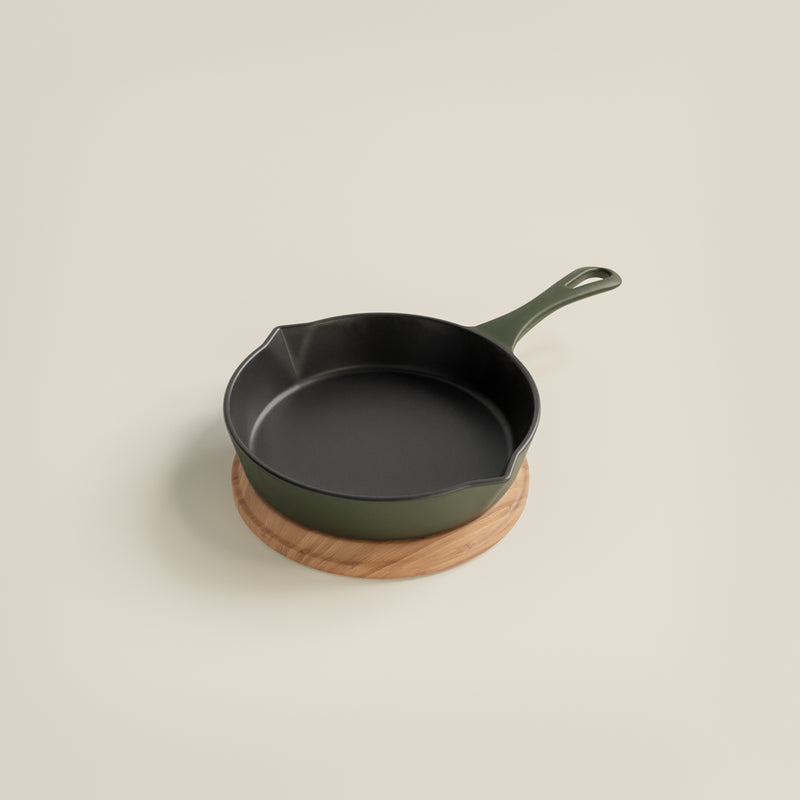 20cm Olive Leaf Satin Enamel Lil Legacy Pan & Serving Lid