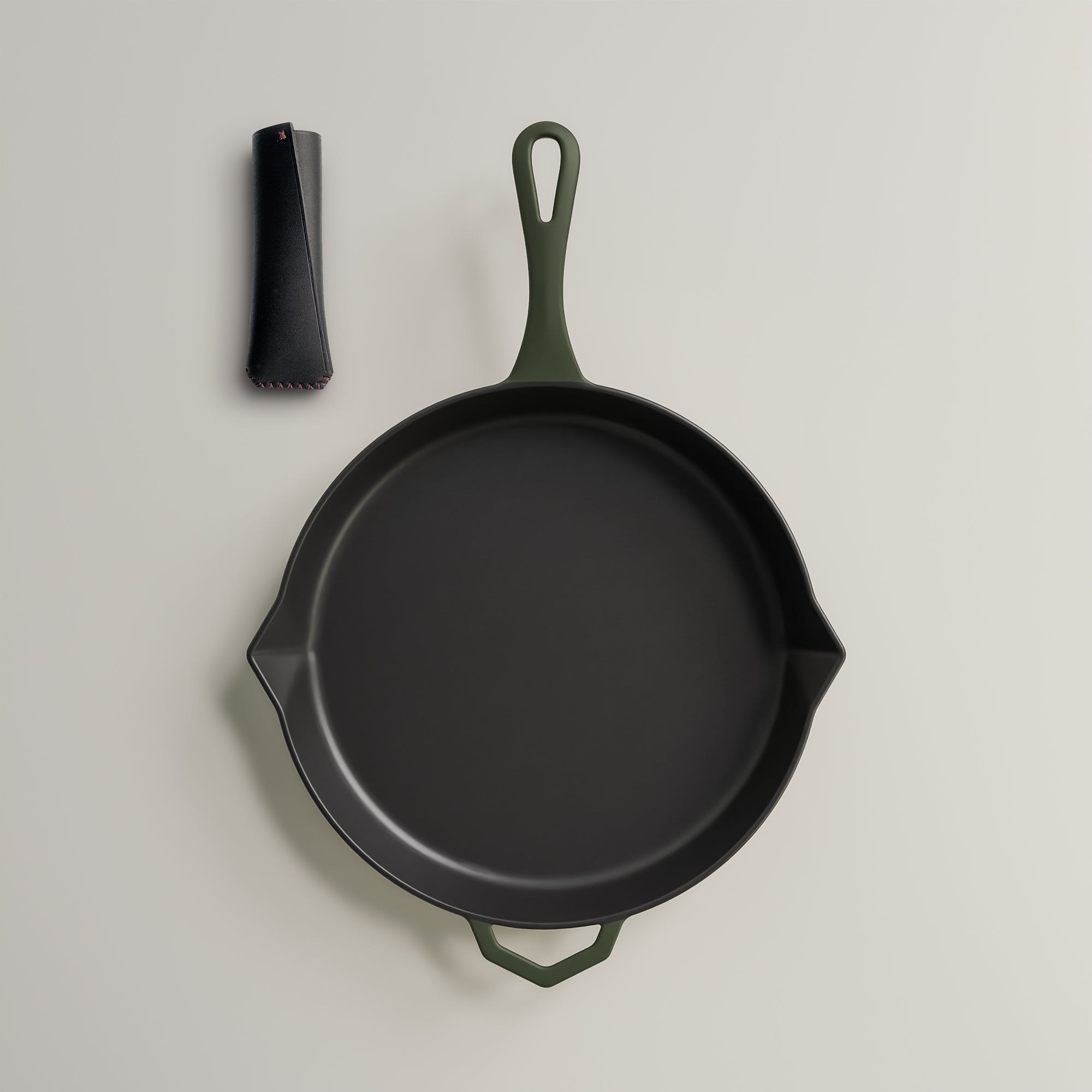 Satin Enamel Cast Iron Pan and Snug Bundle