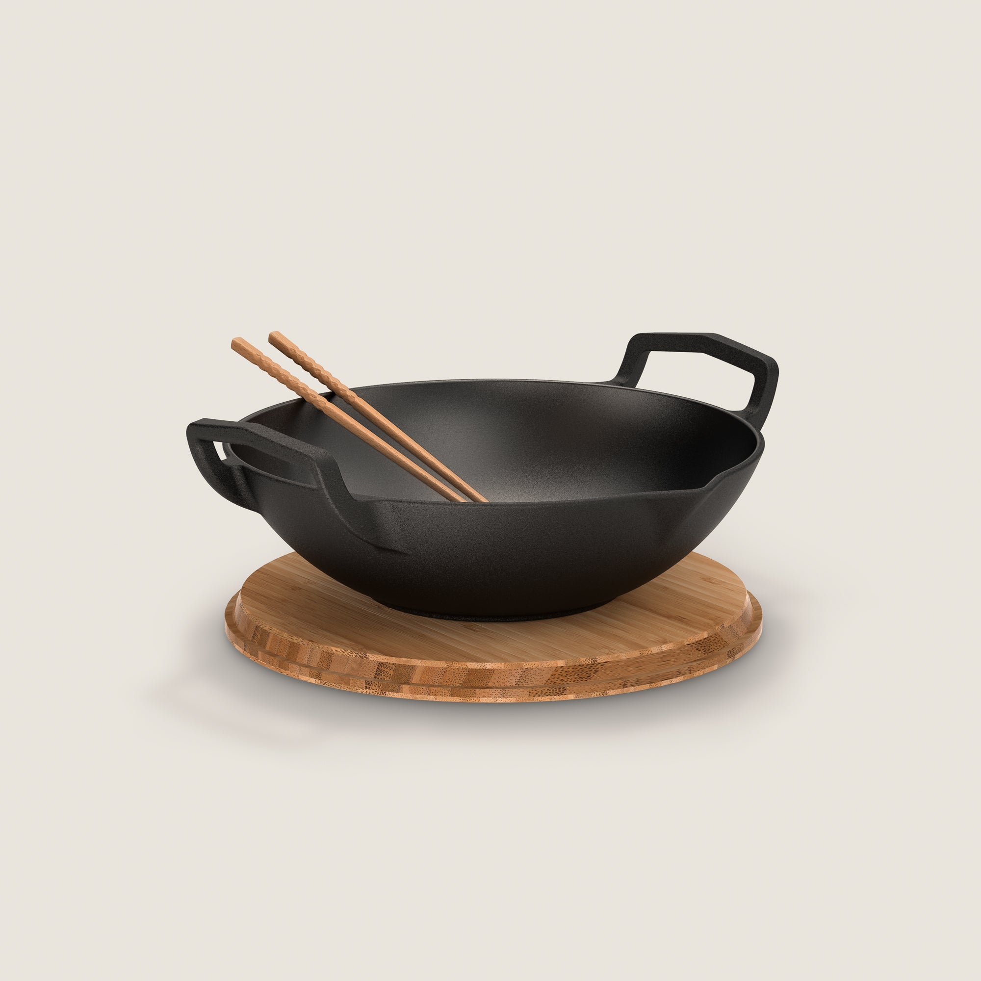 31cm Cast Iron Takumi Wok Set