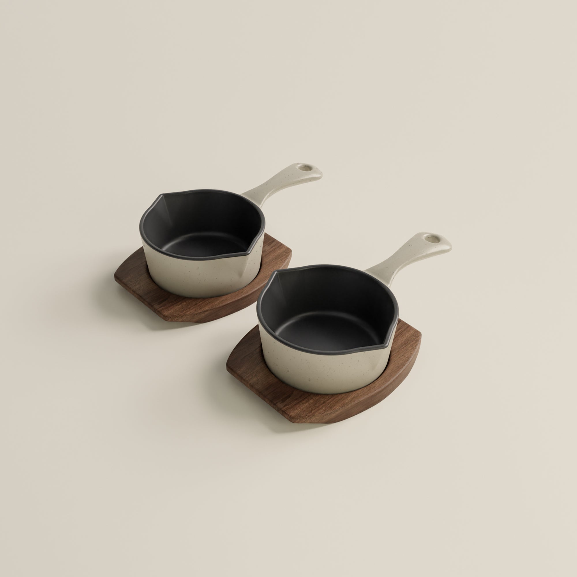 10cm Salt Stone Satin Enamel Junior Twin Set