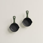 10cm Olive Leaf Satin Enamel Junior Twin Set