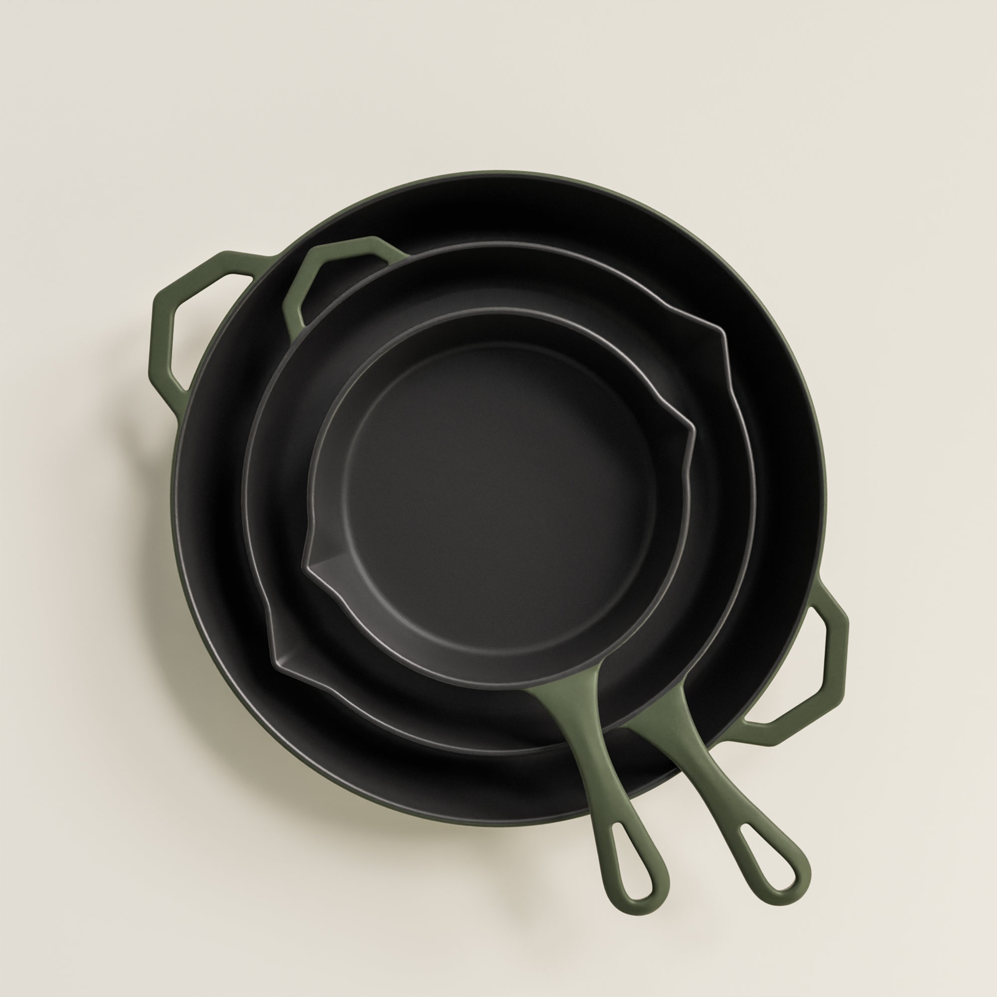 Olive Leaf Satin Enamel Nesting Bundle