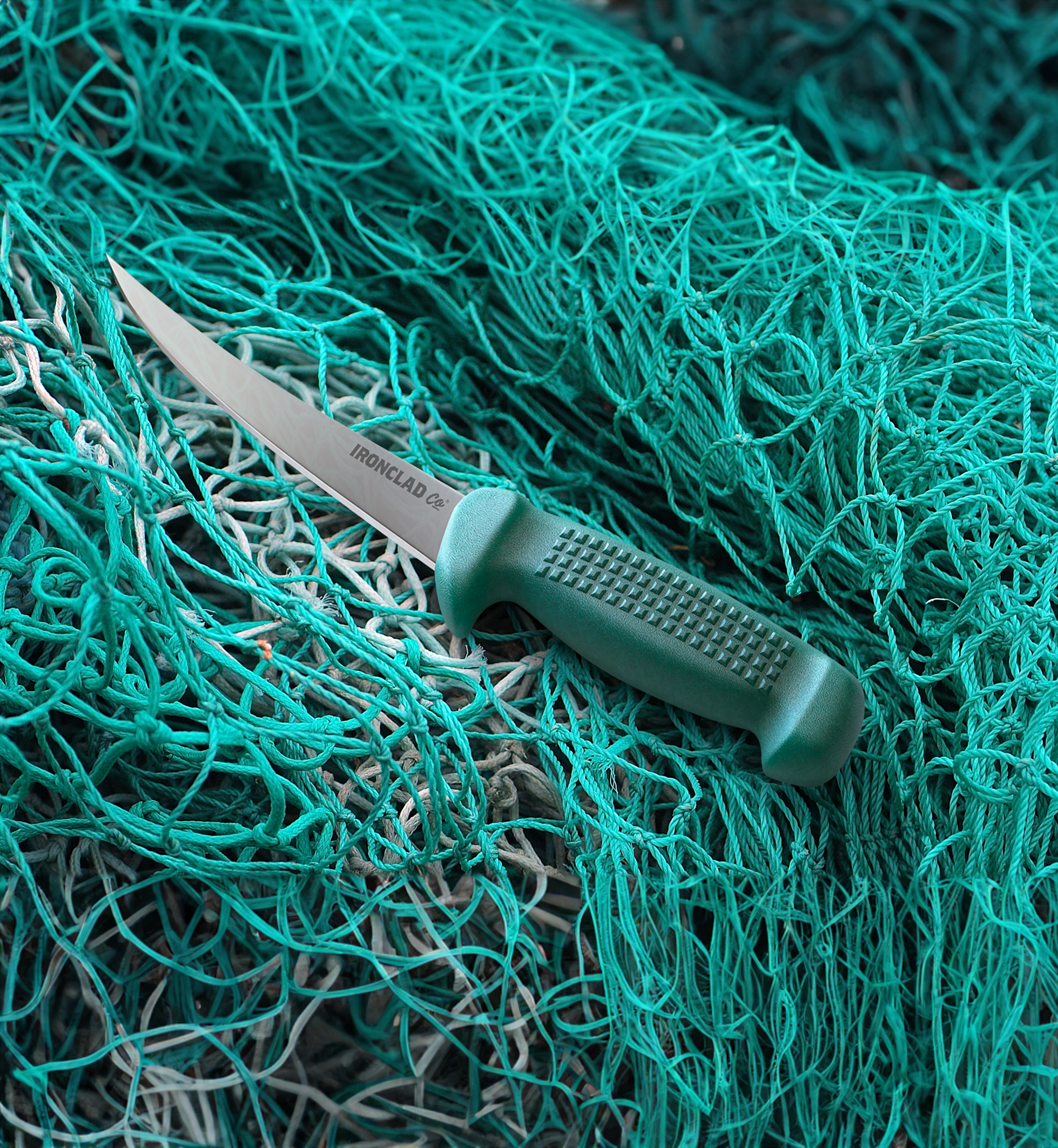 The Boning Ghost Knife. Salvaged Ghost Net 15cm Boning Knife