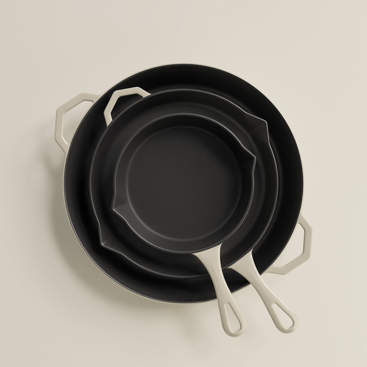 Ironclad Co | Satin Enamel Nesting Bundle | 3 Pan Cast Iron Cookware ...