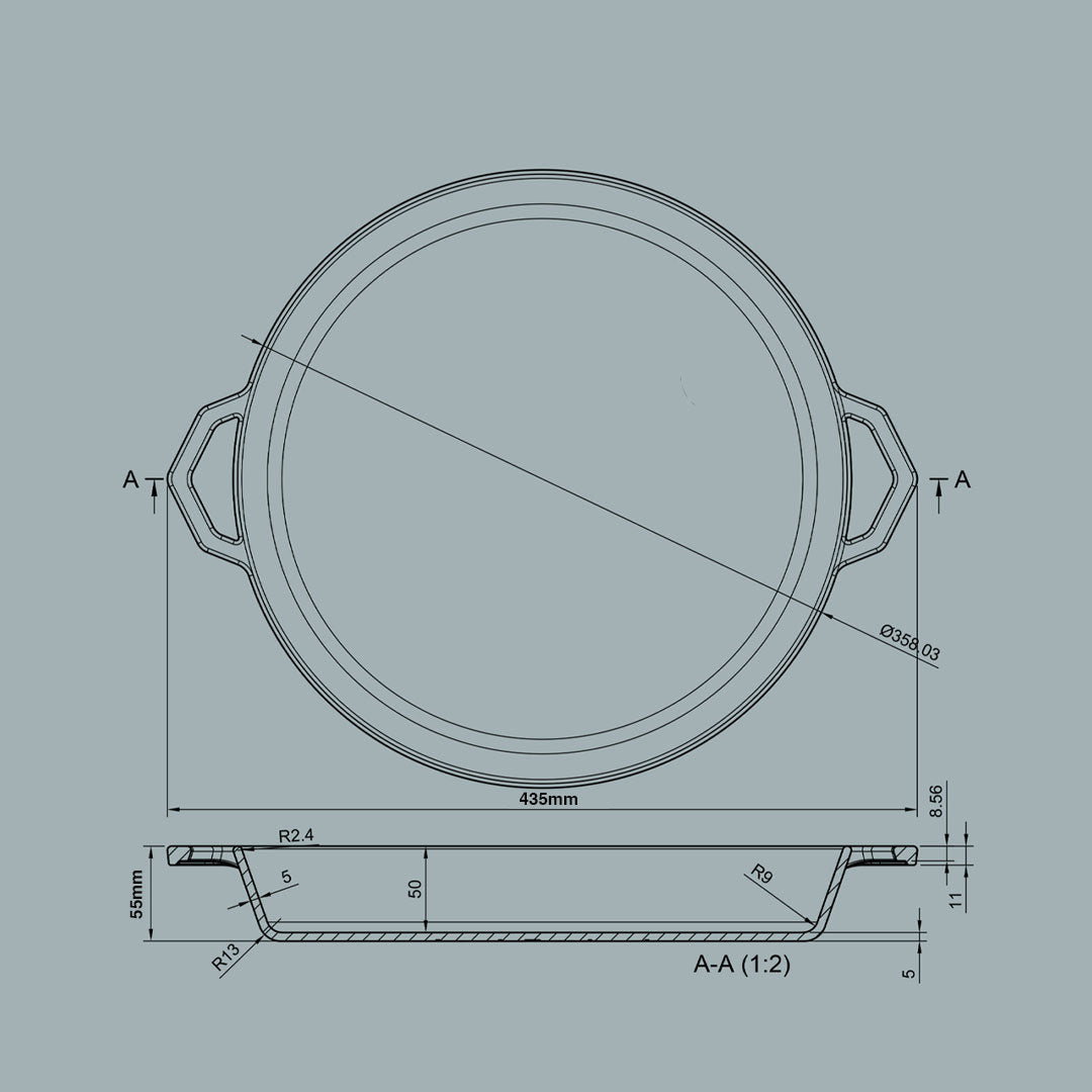 36cm Salt Stone Satin Enamel Grande Legacy Pan