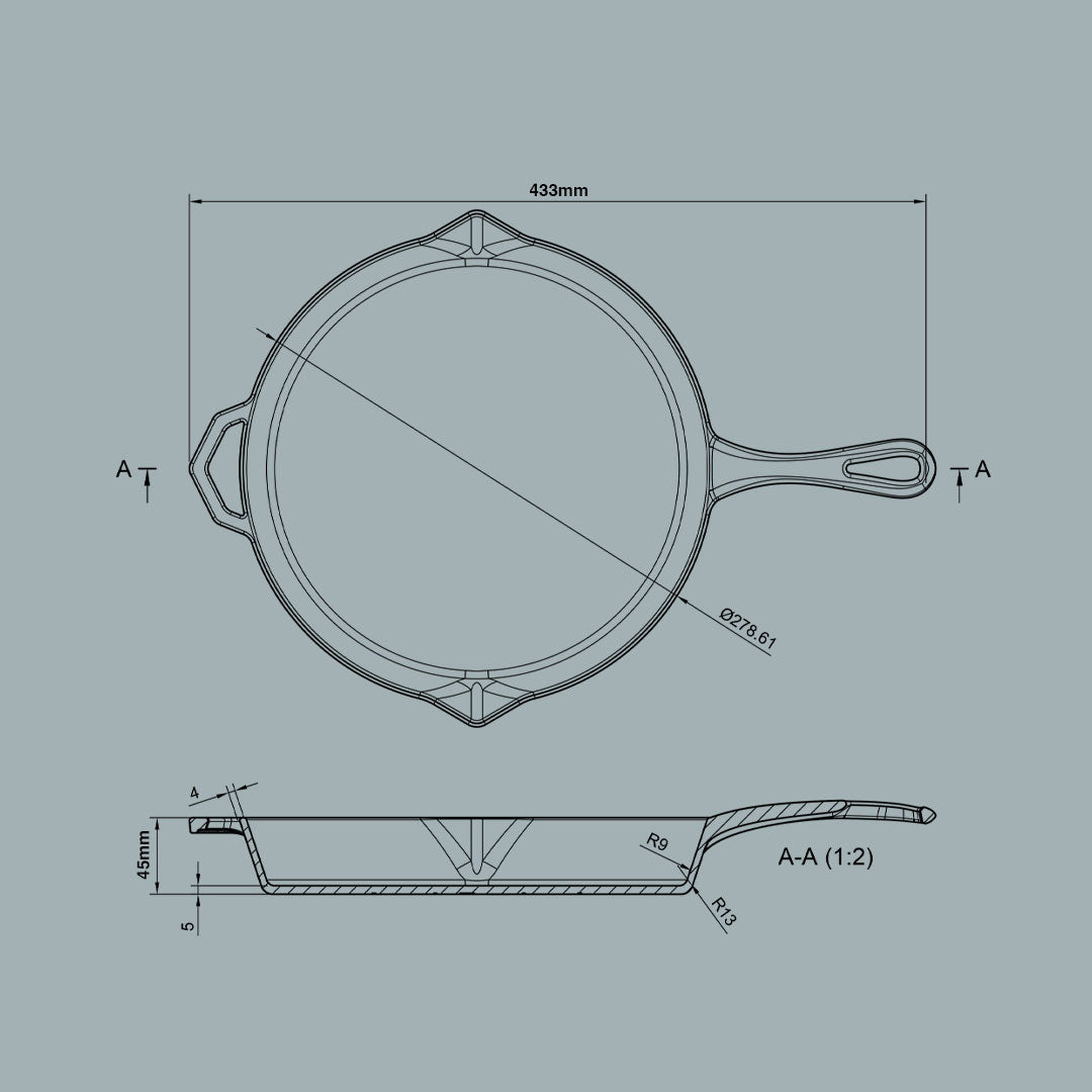 The Legacy Bundle Handmade 28cm and 20cm Cast Iron Pans