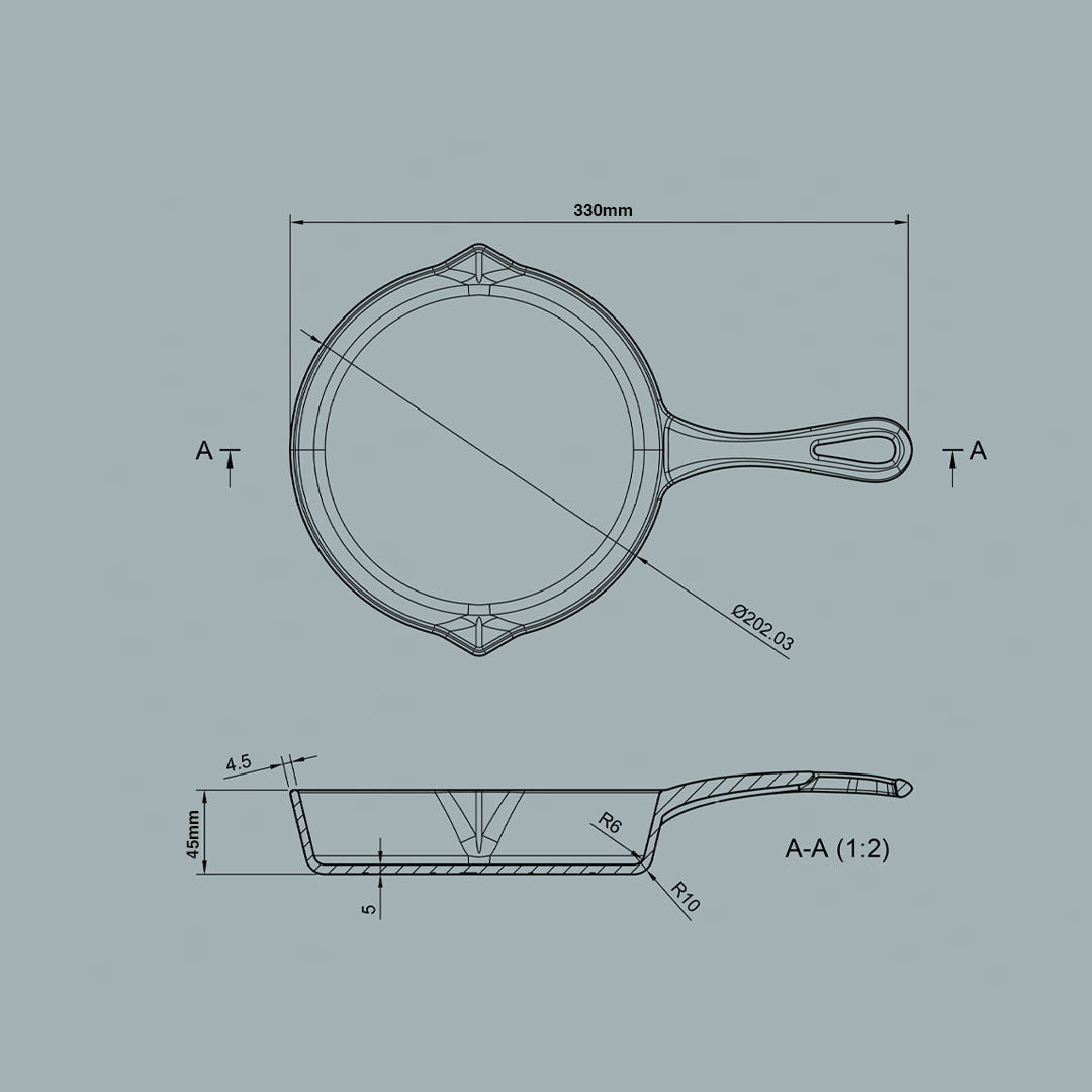 The Legacy Bundle Handmade 28cm and 20cm Cast Iron Pans