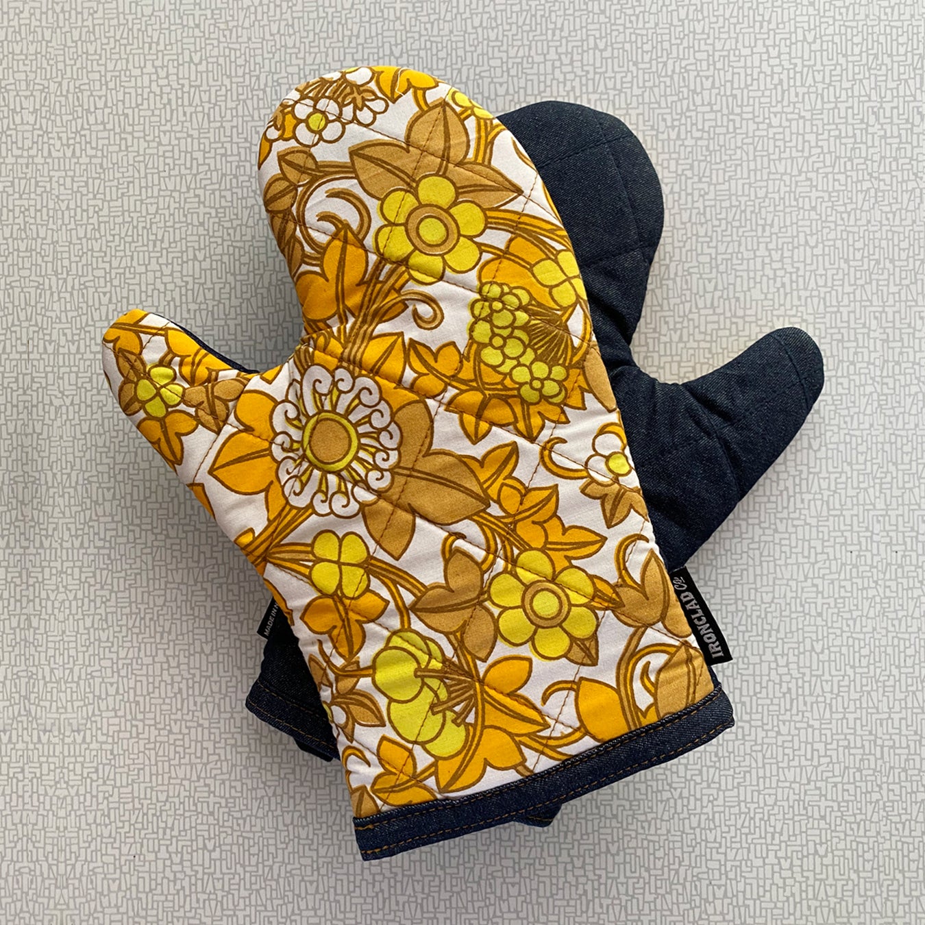 Grandma's Hands by Ironclad Co. Handmade Vintage Fabric Oven Mitts